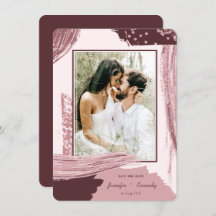 Chic Marsala Abstrakt Paint Push Strokes Photo