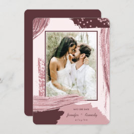 Chic Marsala Abstrakt Paint Push Strokes Photo Spara Datumet