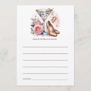 Chic Martini Cocktail Baby Shower Rådkort