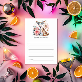 Chic Martini Cocktail Baby Shower Rådkort