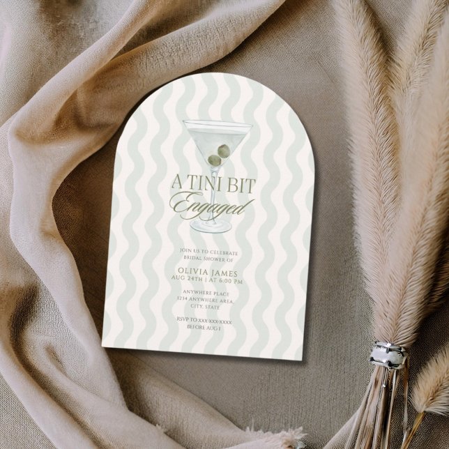 Chic martini tini bit engaged bridal shower inbjudningar (Skapare uppladdad)