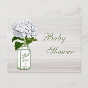 Chic Mason Burk & White Hydrangea Baby Shower Inbjudningar