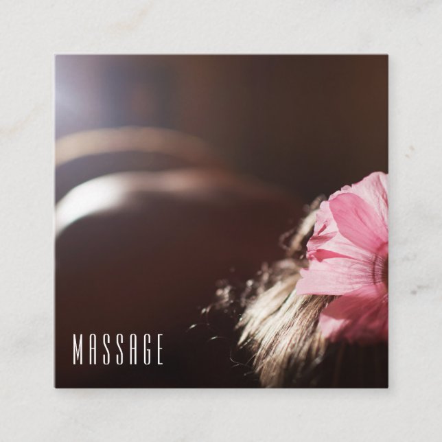 Chic massageterapivisitkortar fyrkantigt visitkort (Framsida)