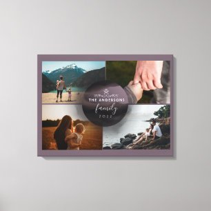 Chic Mauve Ornamental 4 Photos Collage Canvastryck