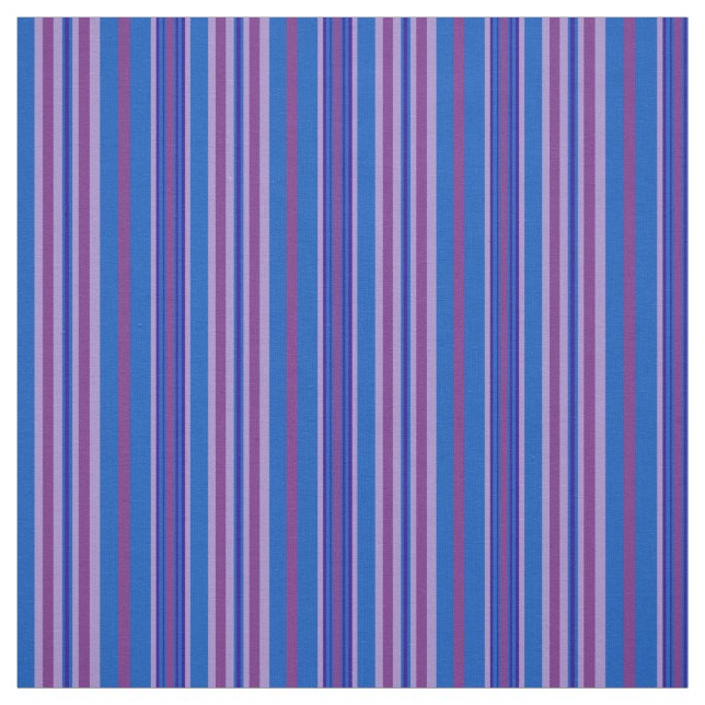 Chic Mauve, plommon, Mörk blått, ljusblå stripe Tyg (Provkarta)