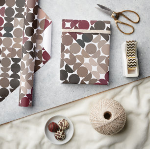 Chic Mauve Taupe Beige Vinröd Röda Cirklar Mönster Presentpapper