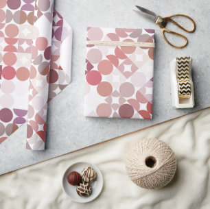 Chic Mauve Taupe Dusty Ro Circles Art Mönster Presentpapper