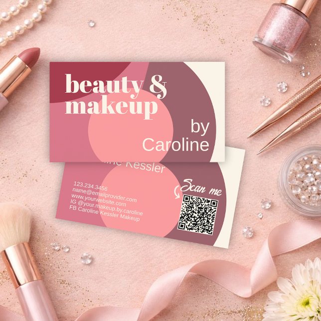 Chic Mauve Taupe Dusty Ro  Rosa Art Mönster Visitkort (Skapare uppladdad)