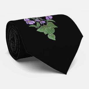 Chic Mauve Vild Violes on Black Background Slips