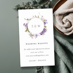 Chic Meadow Lilac Blommigt WAN Bröllop Webbplats Tilläggskort