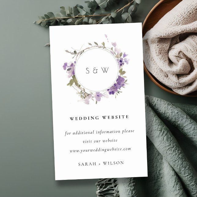 Chic Meadow Lilac Blommigt WAN Bröllop Webbplats Tilläggskort (Skapare uppladdad)