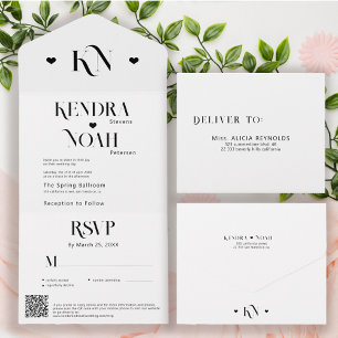 Chic med fet typografi OSA QR-kodinformation bröll