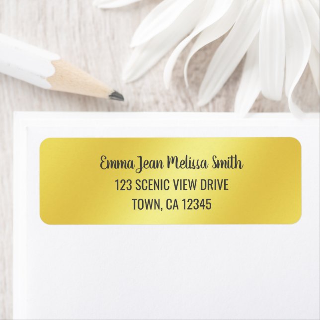 Chic med gyllene övertoningar Modern Elegant Glamo Returadress Etikett (Insitu)