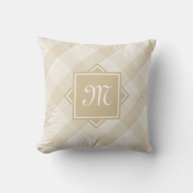 Chic med modernt diagonalt monogram kudde (Framsida)