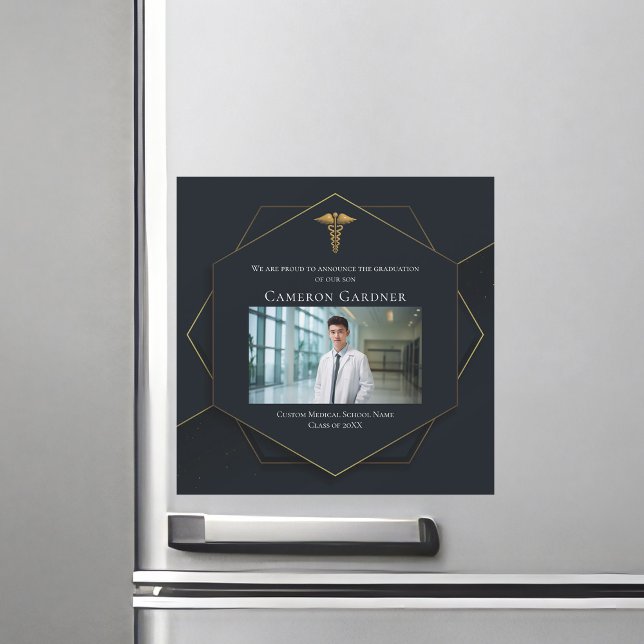 Chic Medical School Photo Studenten Magnet Card (Skapare uppladdad)