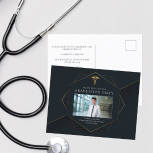 Chic Medicinsk School Photo Studentfest Inbjudan Vykort