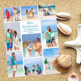Chic Mele Kalikimaka Family Photo Collage Beach Helg Vykort