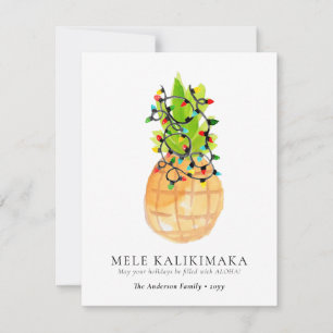 Chic Mele Kalikimaka Pineapple Hawaiian jul Julkort