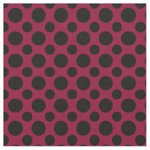 Chic Merlot/Burgundy svart polka dots Tyg