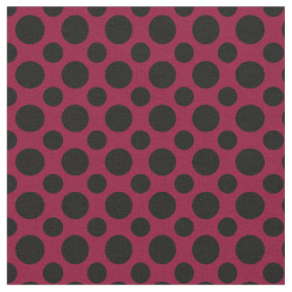Chic Merlot/Burgundy svart polka dots Tyg