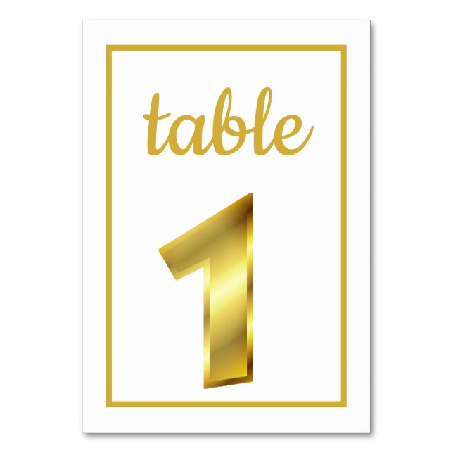 Chic Metallic Guld Bordsnummer 1 (Framsidan)