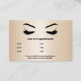 Chic Metallic guld Browbar Eyelash Luxury Visitkort