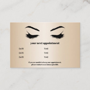 Chic Metallic guld Browbar Eyelash Luxury Visitkort