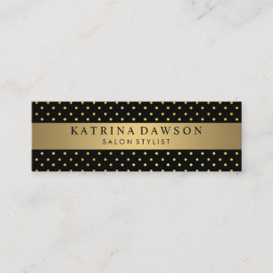 Chic Metallic Guld med Polka dots Mini Visitkort