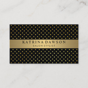 Chic Metallic Guld med Polka dots Visitkort
