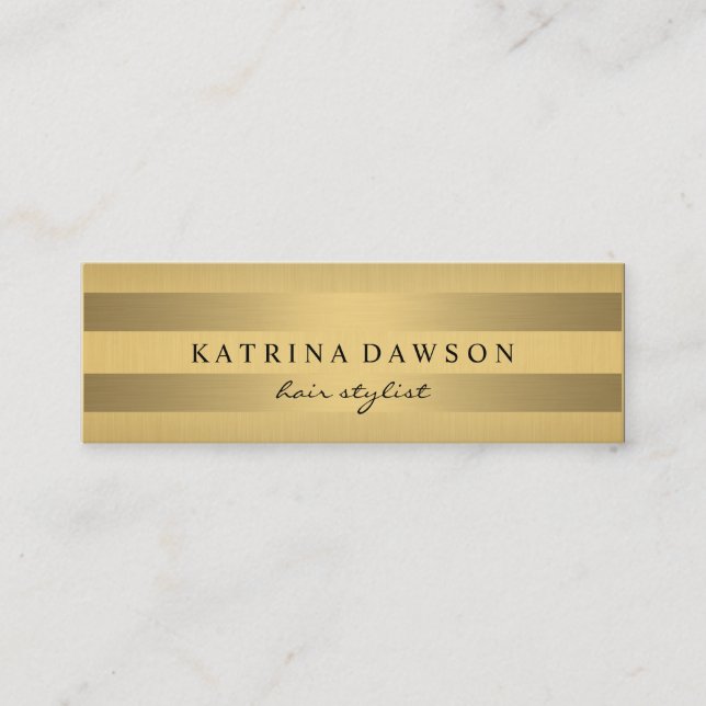 Chic Metallic Guld med subtle Rand Mini Visitkort (Framsida)