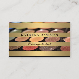 Chic Metallic Guld Rand Makeup Palette Visitkort