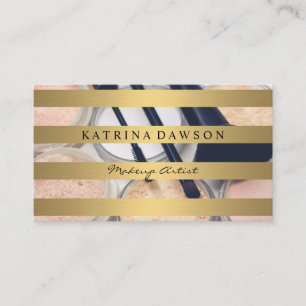 Chic Metallic Guld Rand Makeup Palette Visitkort