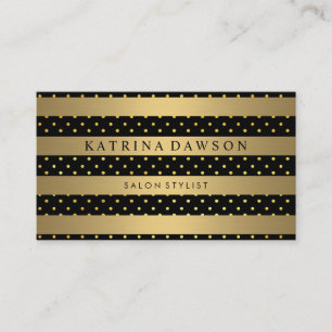 Chic Metallic Guld Rand med Polka dots Visitkort