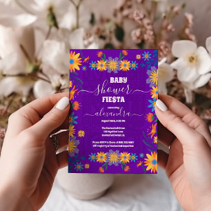 Chic Mexikansk Blommigt Señorita Baby Shower Girl Inbjudningar