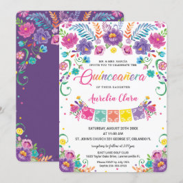 Chic Mexikanska Blommigten Flowers Quinceañera 15  Inbjudningar