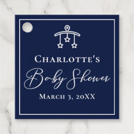 Chic Midnight Blue Stars Mobile Baby Shower Gåvor Etiketter