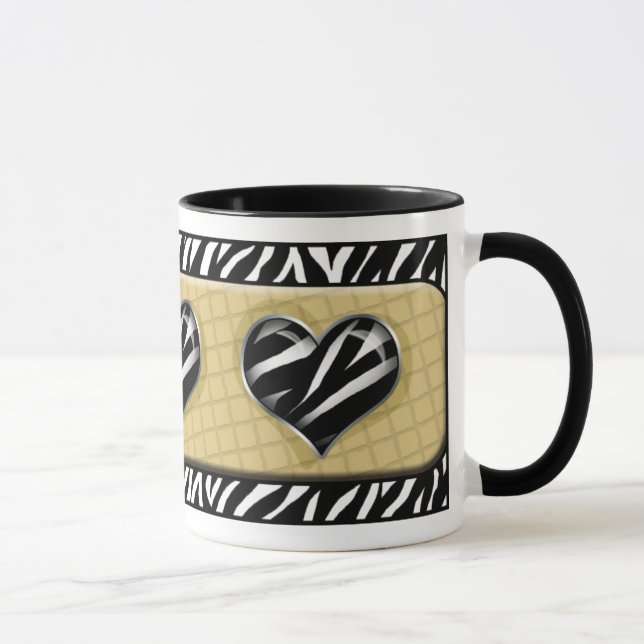 Chic min mugg för hjärtagultzebra tryck (Höger)