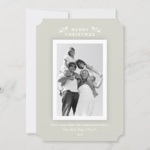 Chic Minimal Beige White Ram-jokertecken Julkort