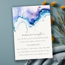 Chic Minimal Coastal Sea Beach Wedding Reception Tilläggskort
