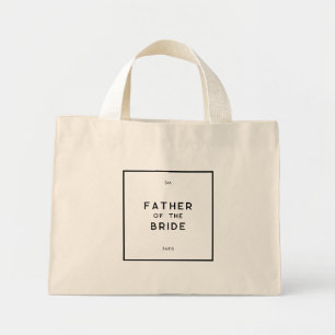 Chic Minimal Fransk Monogram Far i briden Mini Tygkasse