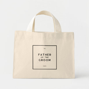 Chic Minimal Fransk Monogram Far i groomen Mini Tygkasse