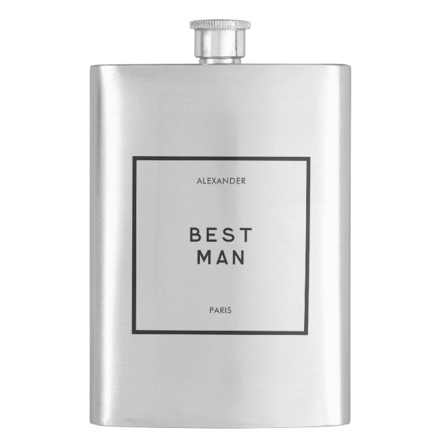 Chic Minimal Fransk Svartvitt Bästa Namn Fickplunta (Framsidan)