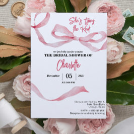 Chic Minimal Hon ska knyta knuten Bridal Shower Inbjudningar