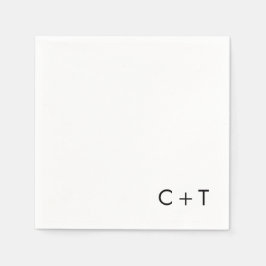 Chic Minimal Modern Plus-tecken Monogram Bröllop Pappersservett