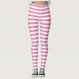 Chic Minimal Rosa och vit stripe Leggings