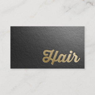 Chic Minimal svart Guld-präglat texthårslista Tidsbeställning Kort