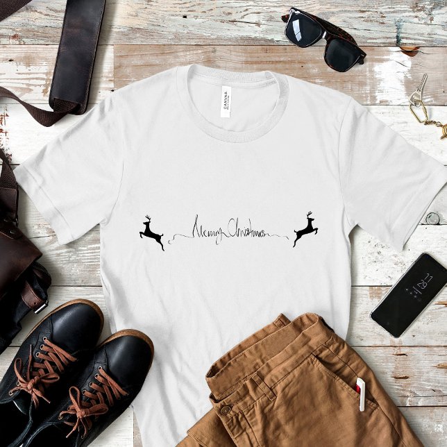 Chic Minimal svartvitt God jul T Shirt (Skapare uppladdad)