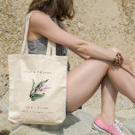 Chic Minimal Tropical Rosa Leafy Blommigt Bröllop Tygkasse<br><div class="desc">Om du vill ha fler anpassningar eller andra matchande artiklar kan du kontakta mig på yellowfebstudio@gmail.com</div>