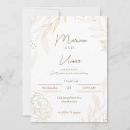 Chic Minimal Wedding Invitation – Editable Templat Inbjudningar