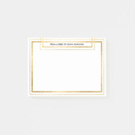 Chic Minimalism Golden Foil Office-meddelande Post-it Block
